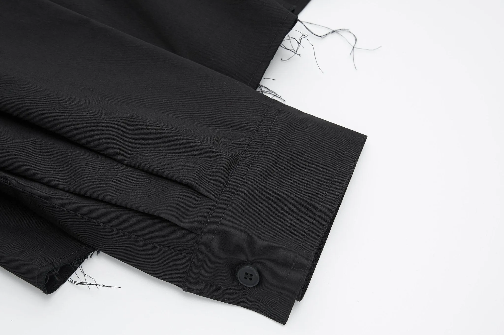 Black Deconstructed Cropped Shirt