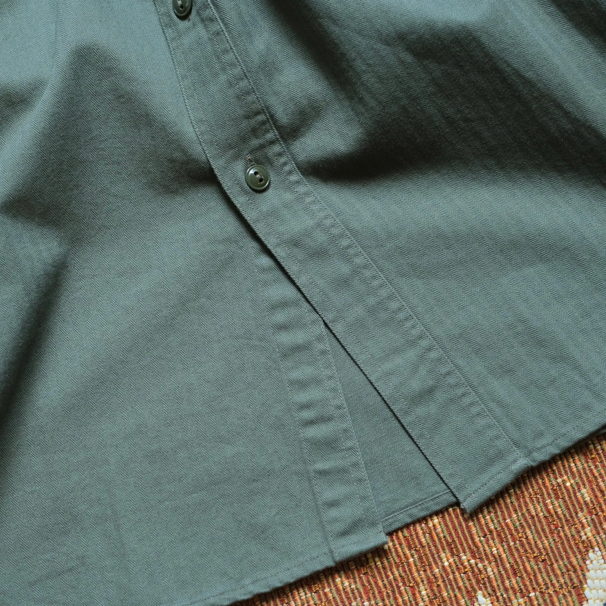 BLACK SIGN US Navy Herringbone Open Pocket Working Shirt