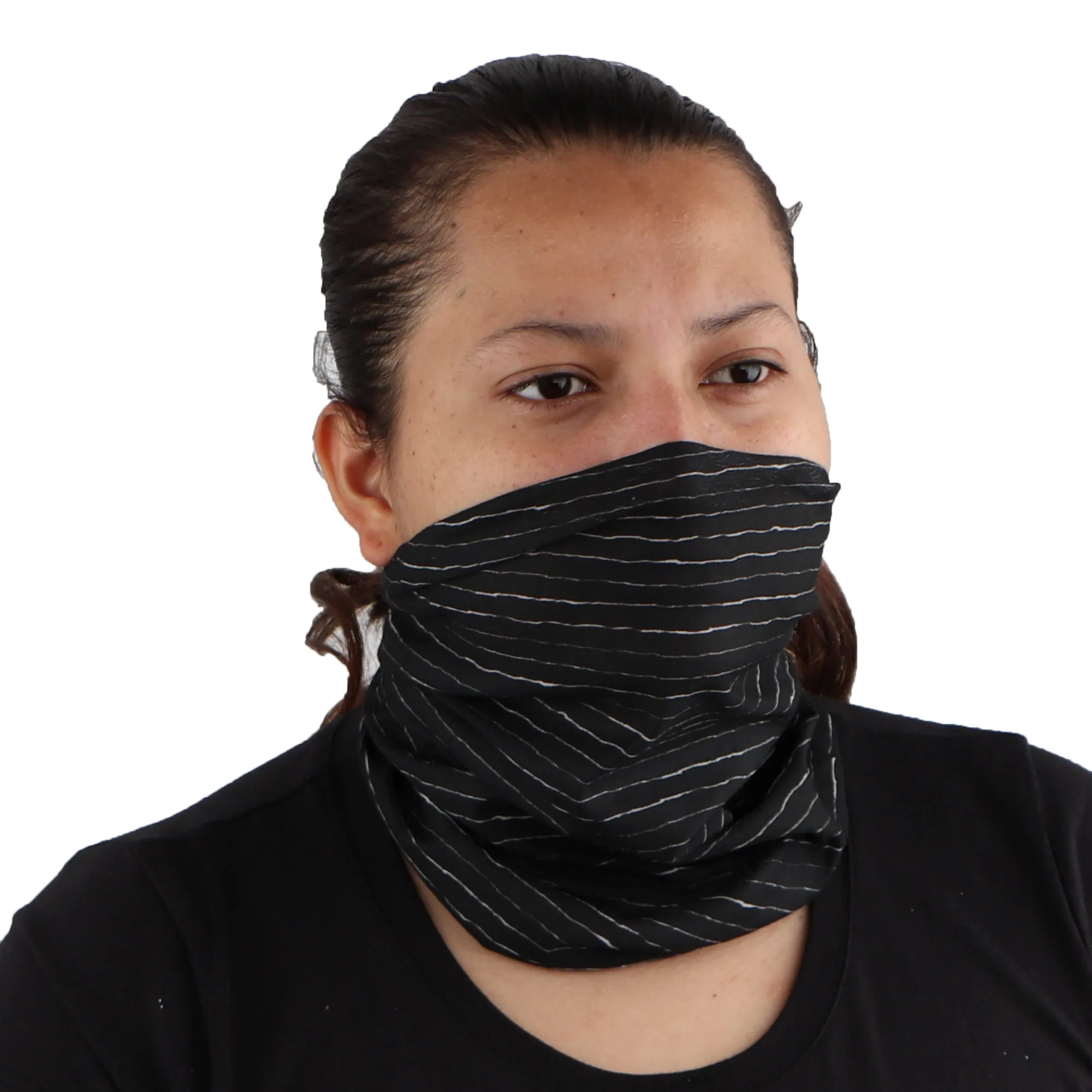 Black White Seamless Face Mask Neck Gaiter