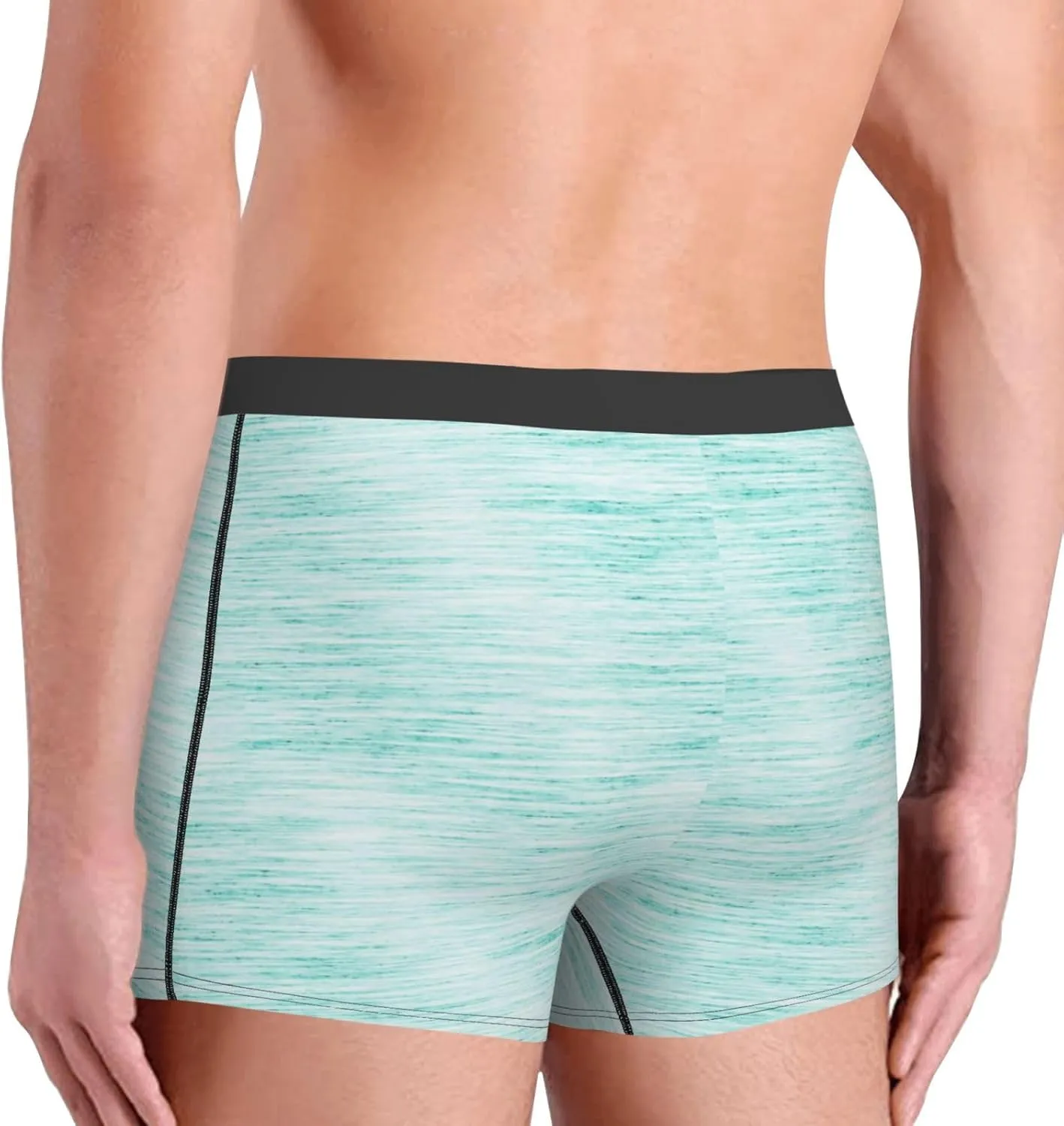 Blue Bright Print Boxer Briefs For Men Breathable Underwear-