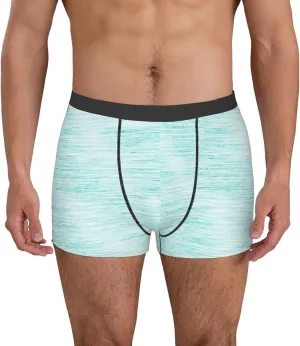 Blue Bright Print Boxer Briefs For Men Breathable Underwear-