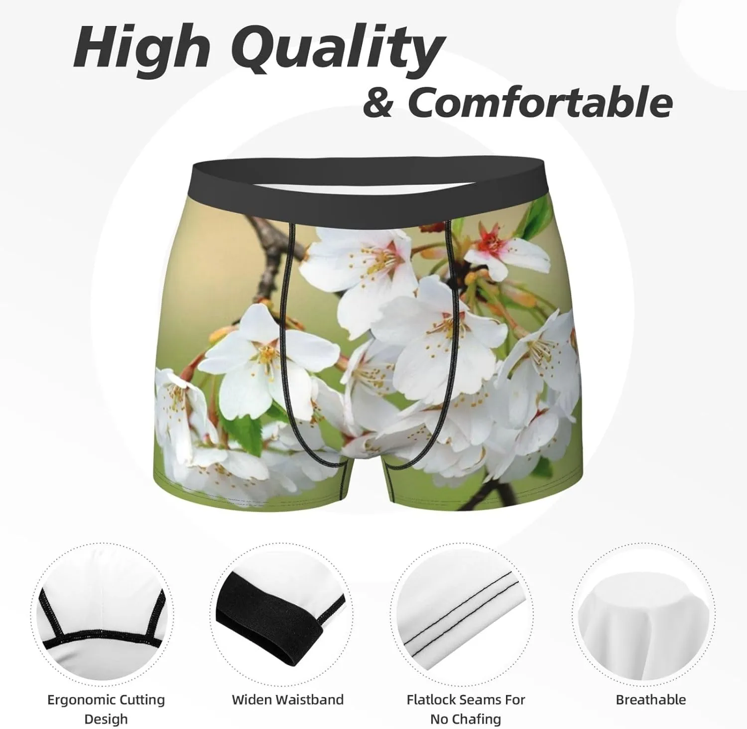 Blue Butterfly Men'S Mesh Boxer Briefs Breathable Sports Underwear
