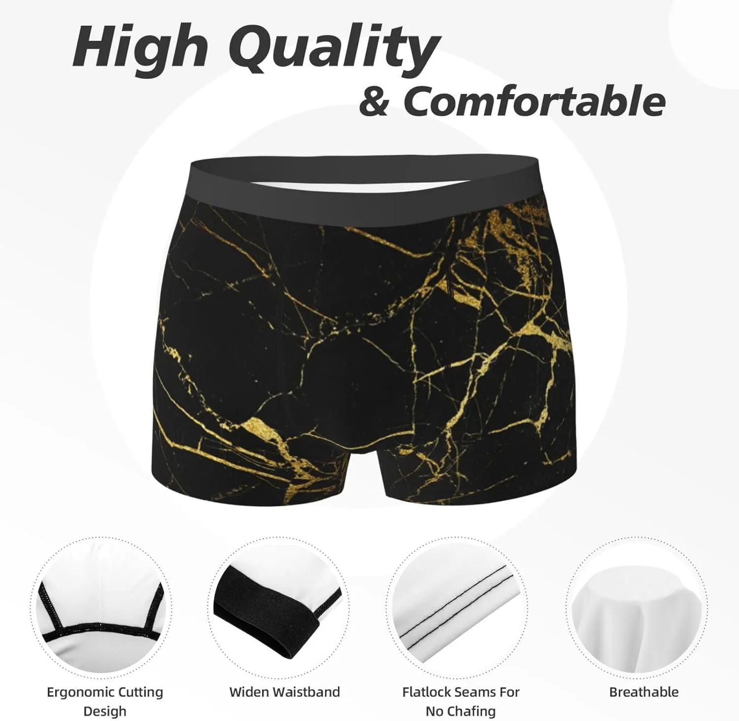 Blue Butterfly Men'S Mesh Boxer Briefs Breathable Sports Underwear