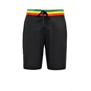 BOB MARLIN GEAR Men's Board Short Black Rasta (Size 28)