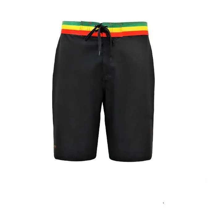 BOB MARLIN GEAR Men's Board Short Black Rasta (Size 28)