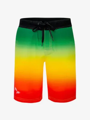 BOB MARLIN GEAR Men's Board Short Rasta Flag (Size 40) - Green/Yellow/Red
