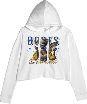 Boots On Da Ground Folding Fan Cropped Fleece Hoodie, Soft & Cozy, Trendy Fit