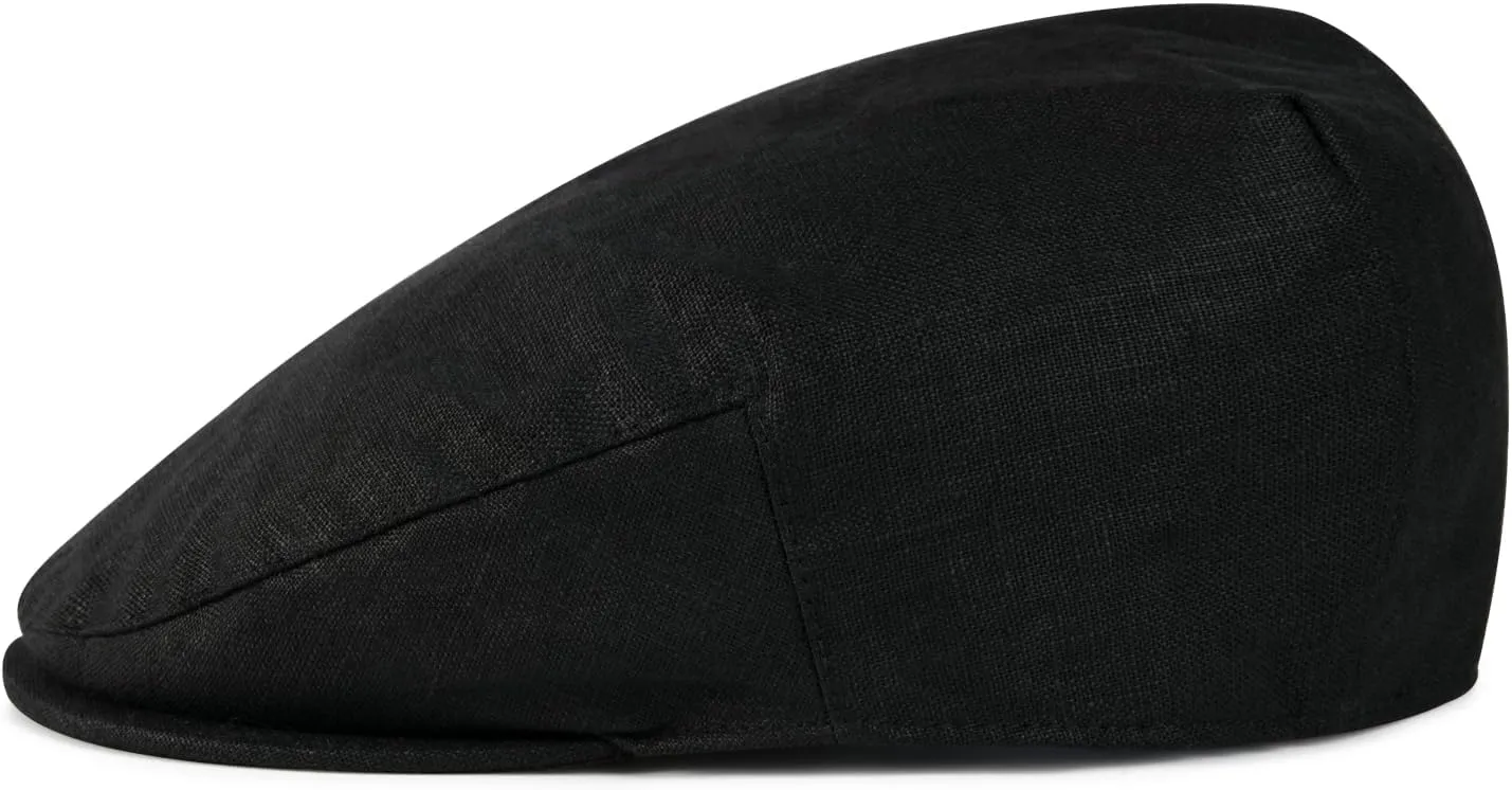 BOTVELA Men Linen Flat Ivy Breathable Summer Newsboy Hat