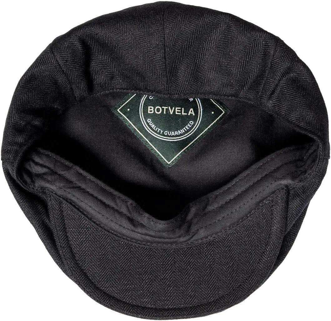 BOTVELA Men Linen Flat Ivy Breathable Summer Newsboy Hat