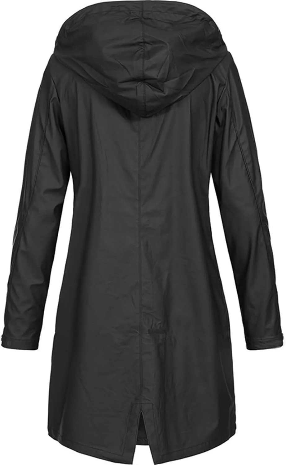 BOXIACEY Women Packable Rain Jacket Waterproof Lightweight Raincoat Hooded Lightweight Windbreaker Long Trench Raincoat