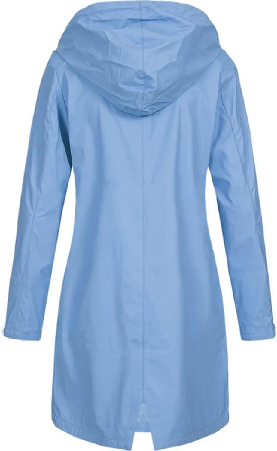 BOXIACEY Women Packable Rain Jacket Waterproof Lightweight Raincoat Hooded Lightweight Windbreaker Long Trench Raincoat