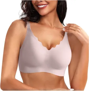 Bras for Women Seamless No Underwire Smoothing T-Shirt Bra Plus Size Support Soft Bralettes Full Coverage Push Up Bra