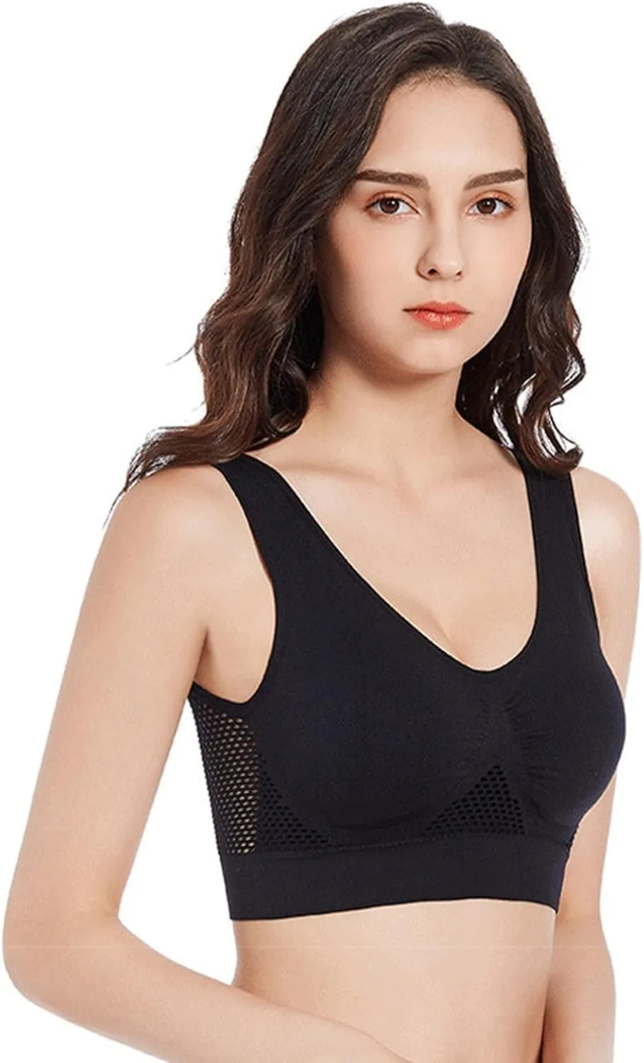 Breathable Cool Liftup Air Bra,Padded Sports Bra for Women,Womens Underwear Breathable Large Size Snug Bras No Steel Ring