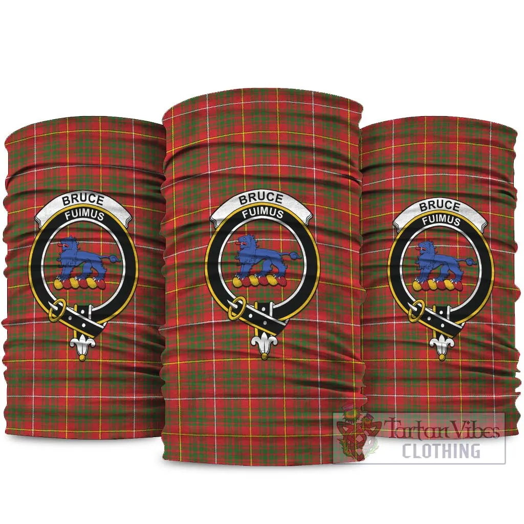 Bruce Modern Tartan Neck Gaiters, Tartan Bandanas, Tartan Head Band with Family Crest