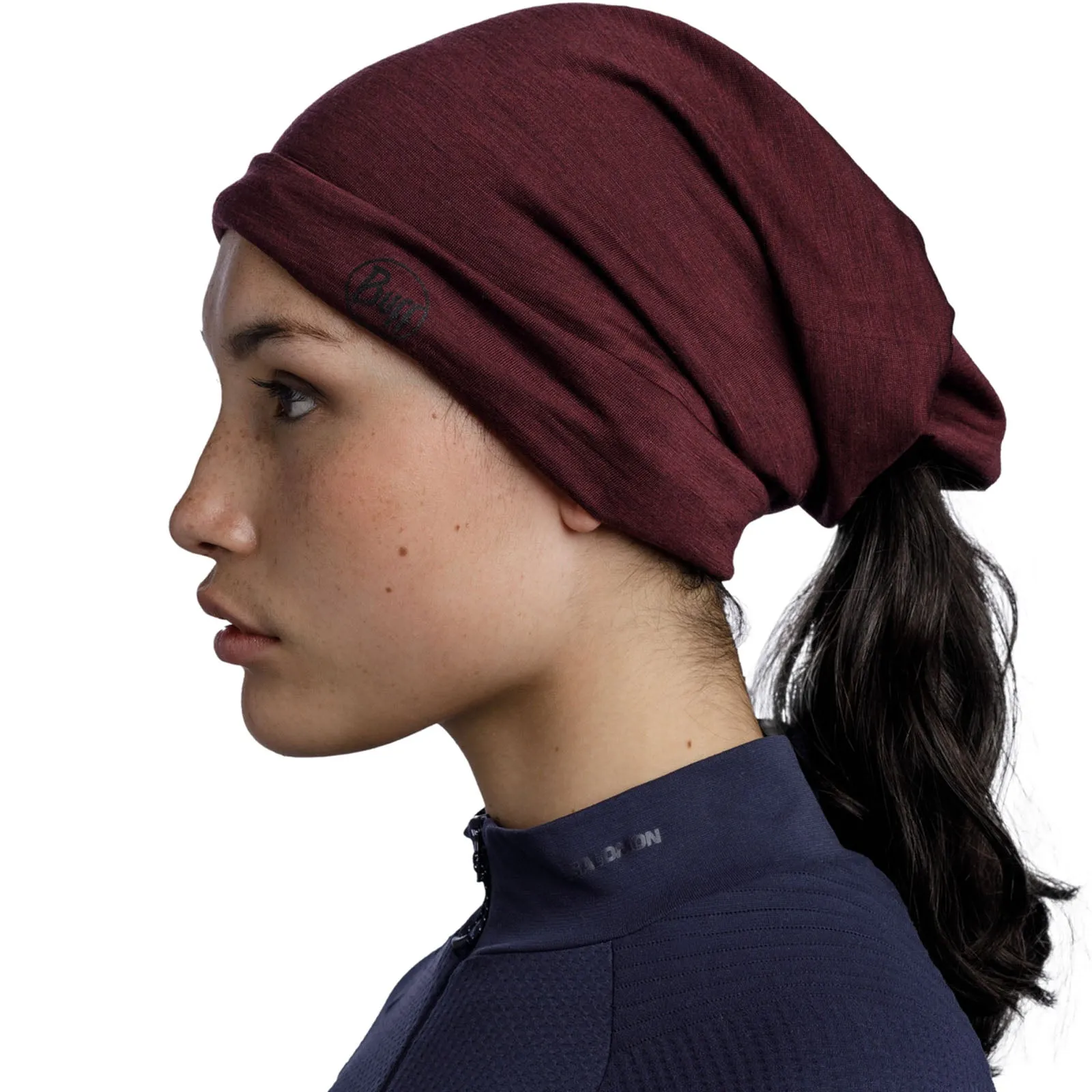 Buff Unisex Merino Wool Lightweight Tubular Bandana Scarf - Garnet