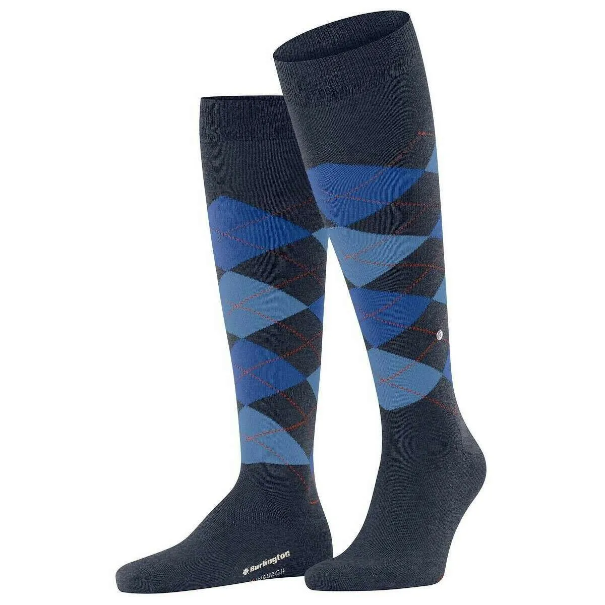 Burlington Edinburgh Knee High Socks - Dark Blue Mel