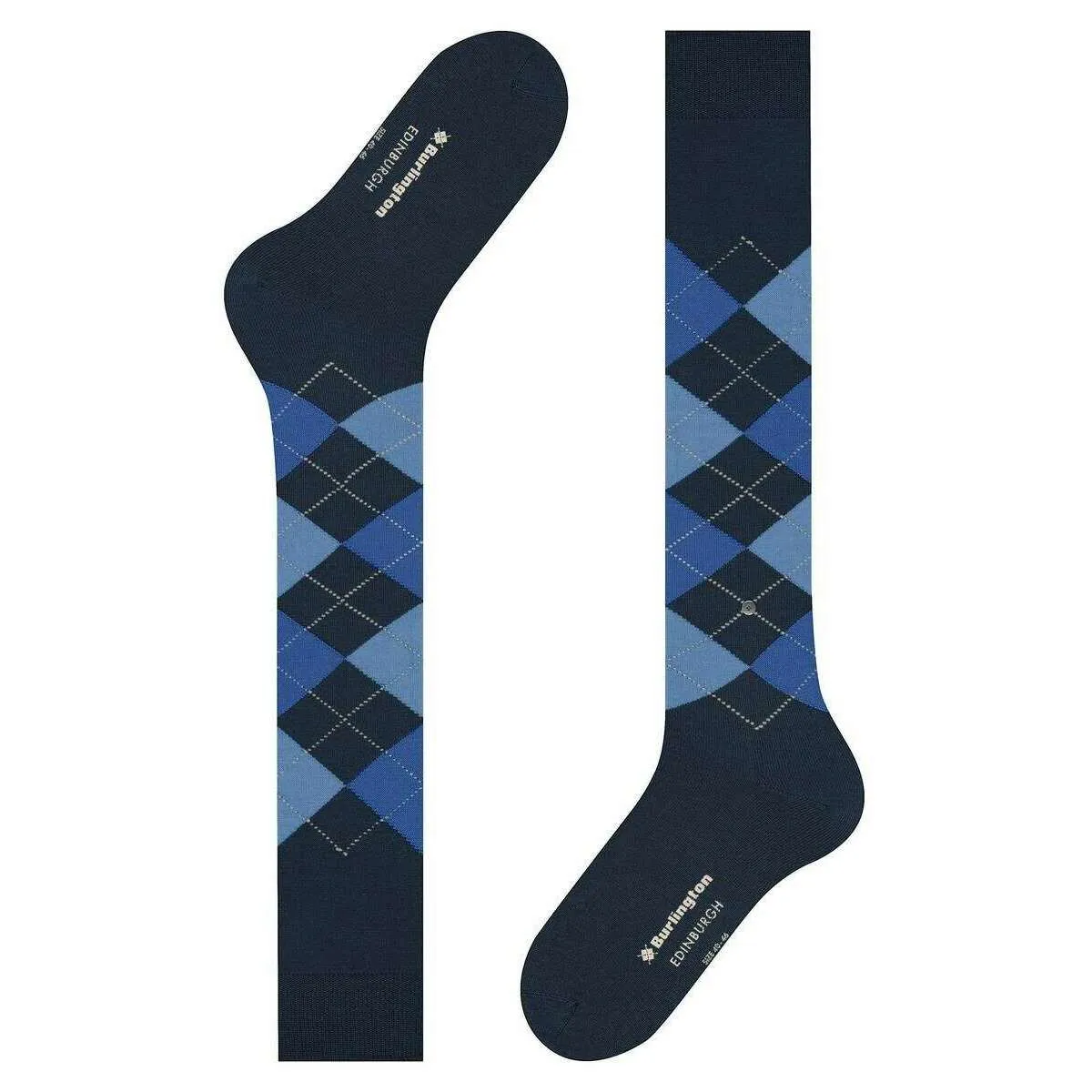 Burlington Edinburgh Knee High Socks - Marine Blue