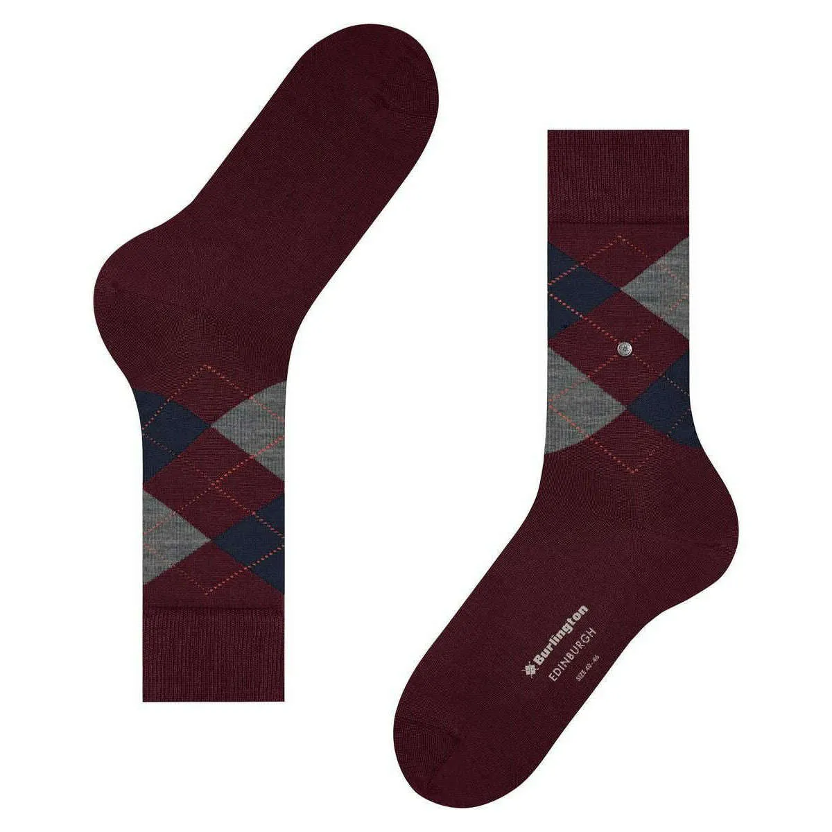 Burlington Edinburgh Socks - Claret Red