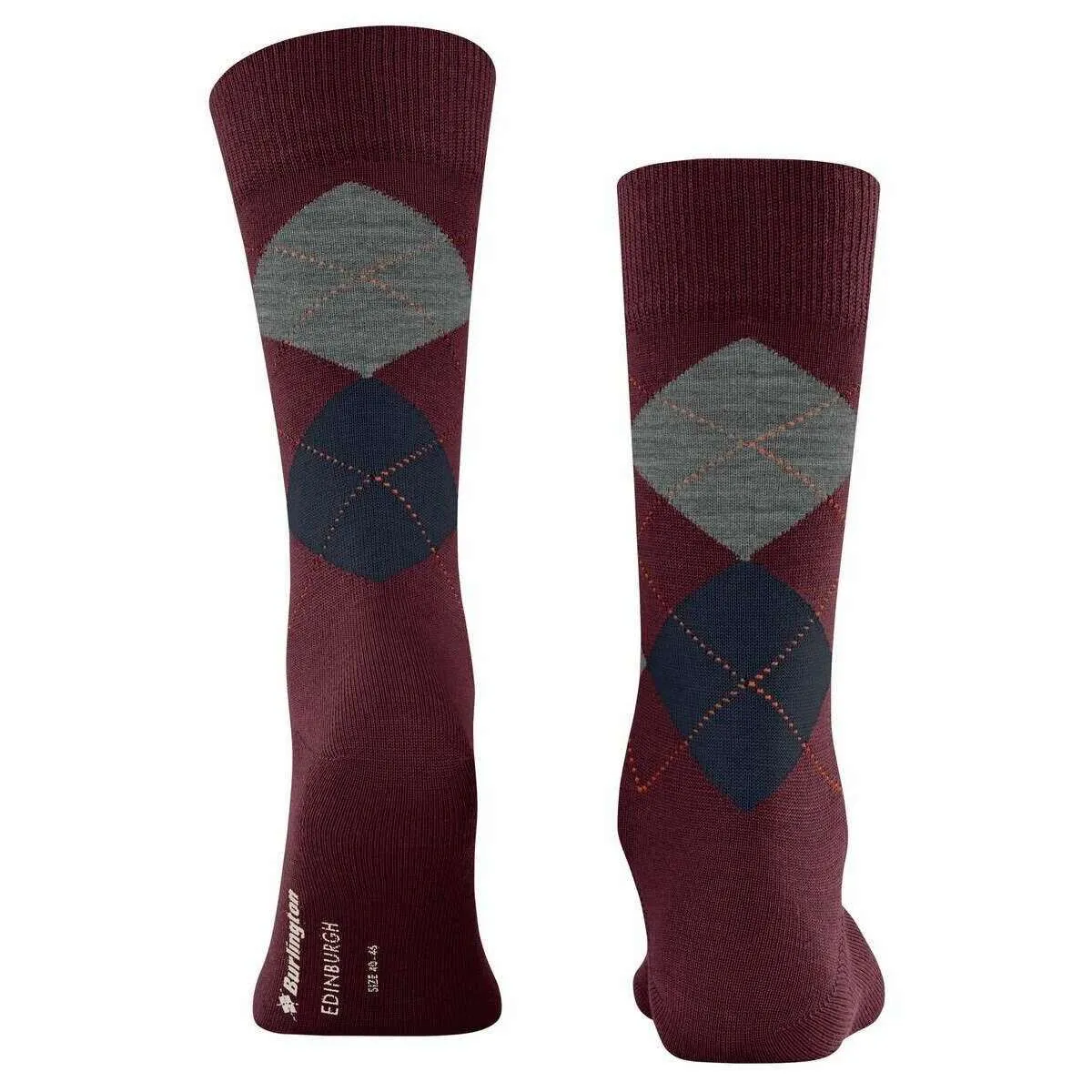 Burlington Edinburgh Socks - Claret Red