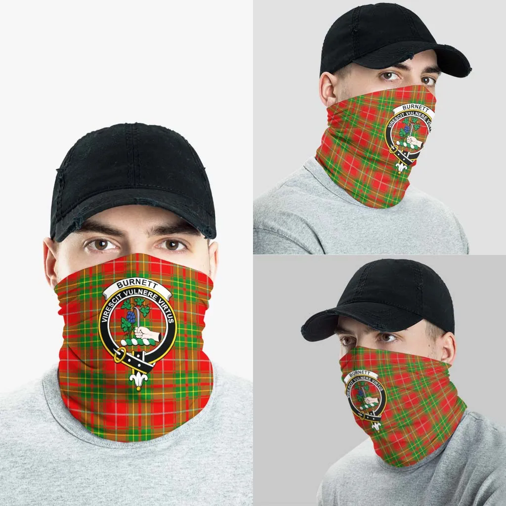 Burnett Tartan Neck Gaiters, Tartan Bandanas, Tartan Head Band with Family Crest