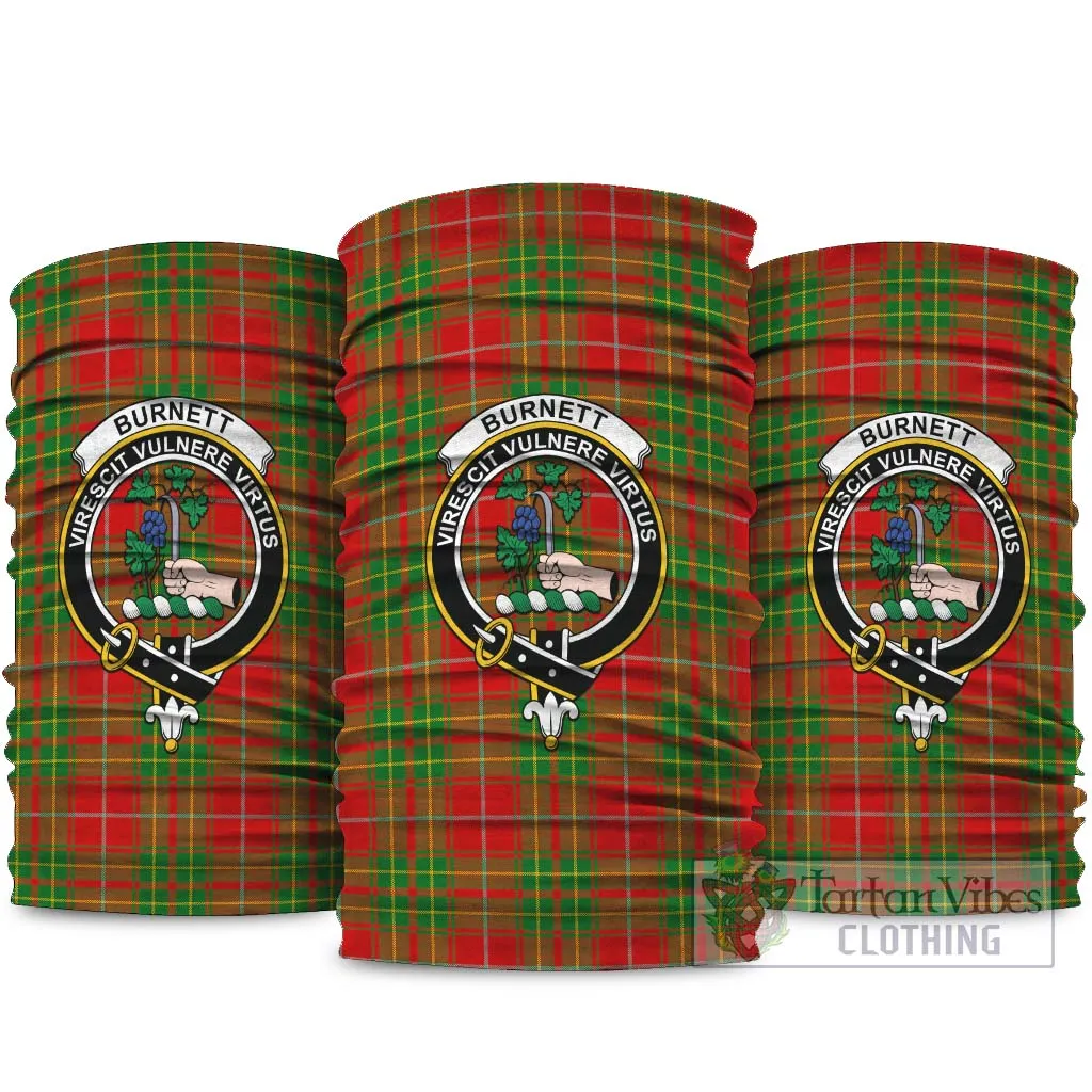 Burnett Tartan Neck Gaiters, Tartan Bandanas, Tartan Head Band with Family Crest