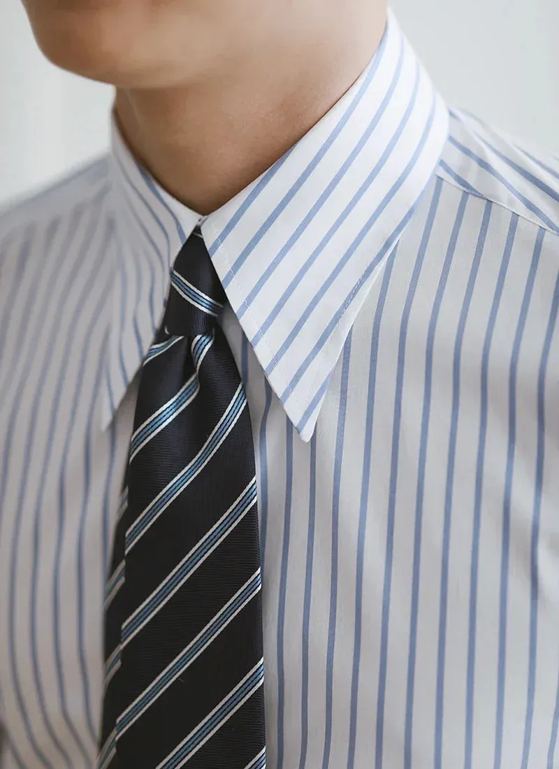 Business slim fit striped italian shirt