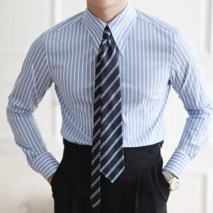 Business slim fit striped italian shirt