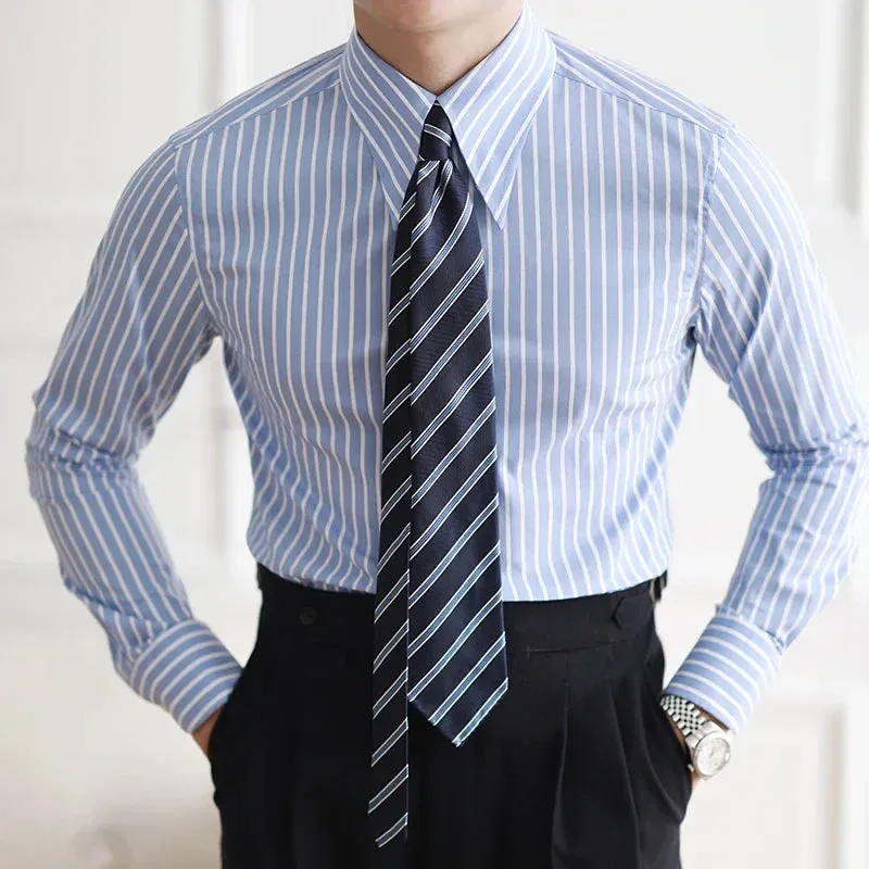 Business slim fit striped italian shirt