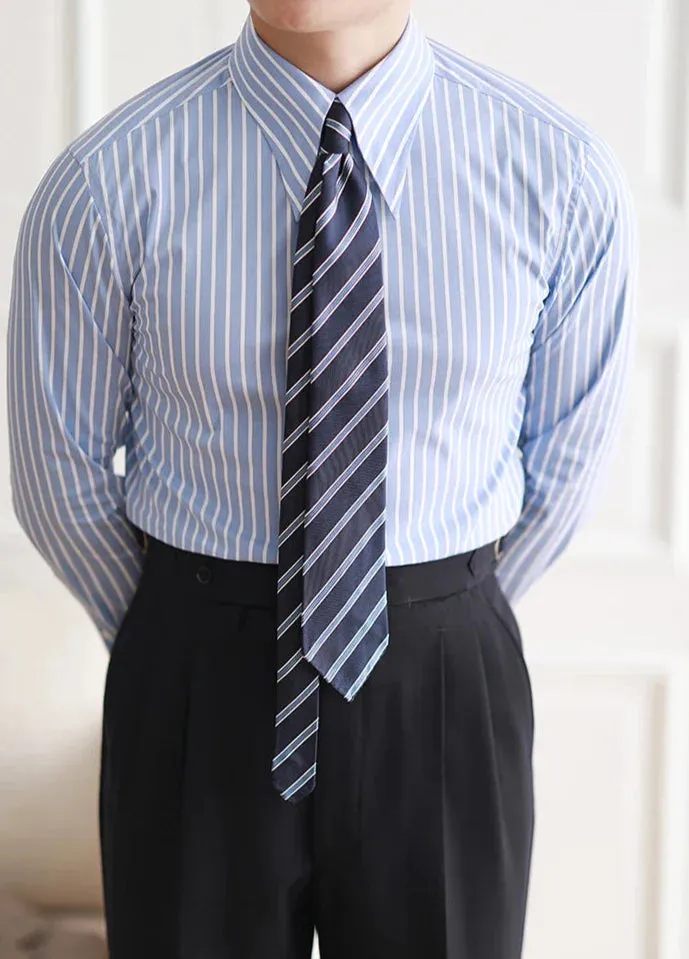 Business slim fit striped italian shirt