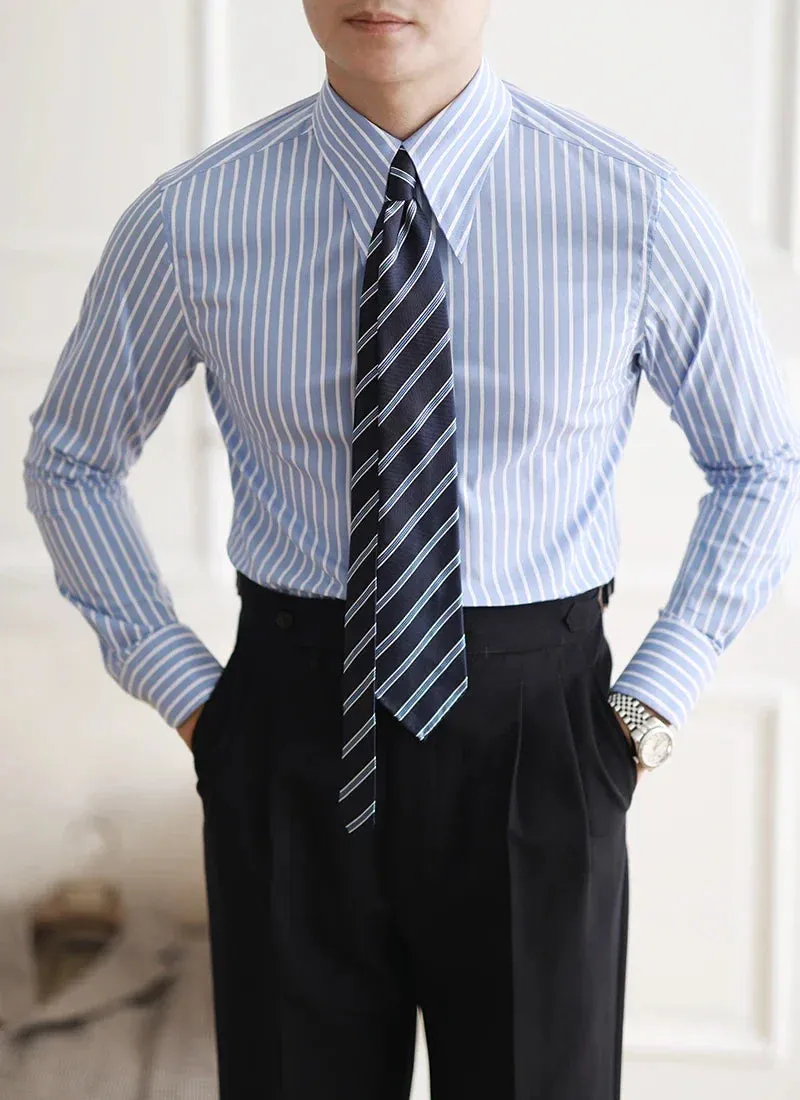 Business slim fit striped italian shirt