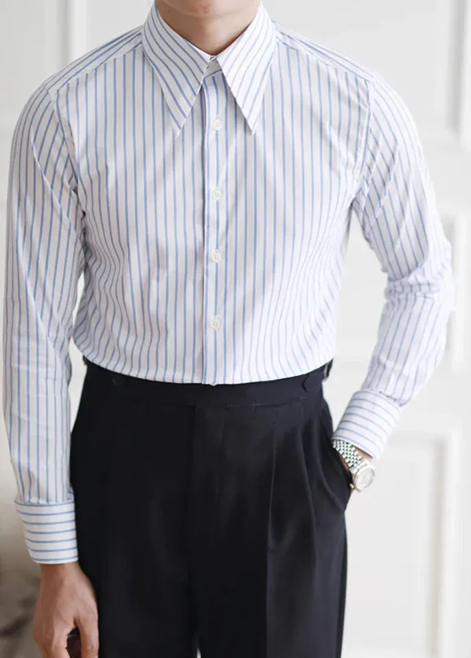 Business slim fit striped italian shirt