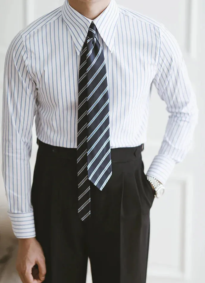 Business slim fit striped italian shirt