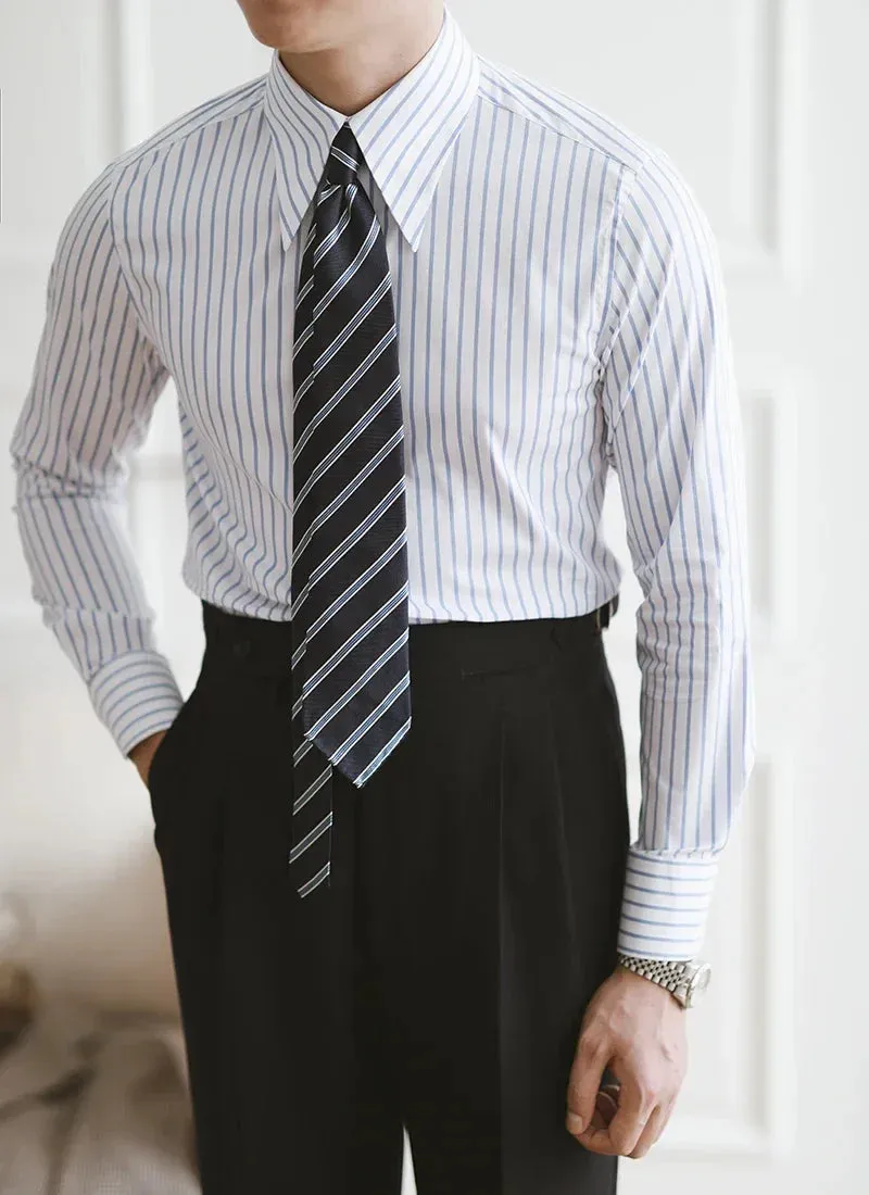 Business slim fit striped italian shirt