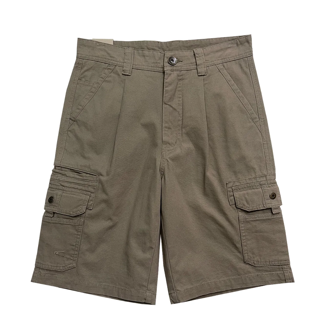 camel active Men Cargo Shorts in Regular Fit with Multipockets in 3 Colours Solid Cotton Canvas 9-303AW24CT0907
