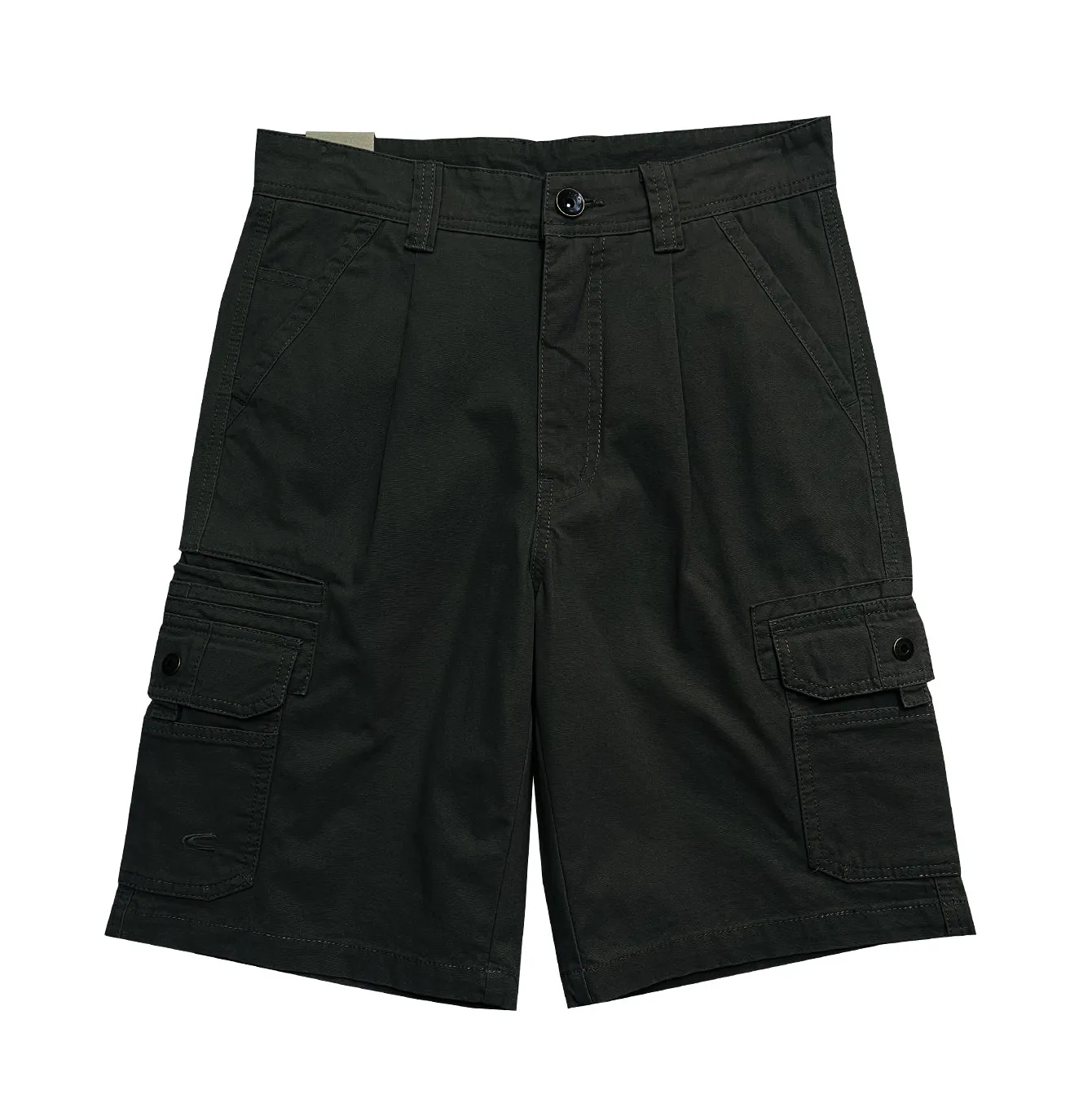 camel active Men Cargo Shorts in Regular Fit with Multipockets in 3 Colours Solid Cotton Canvas 9-303AW24CT0907