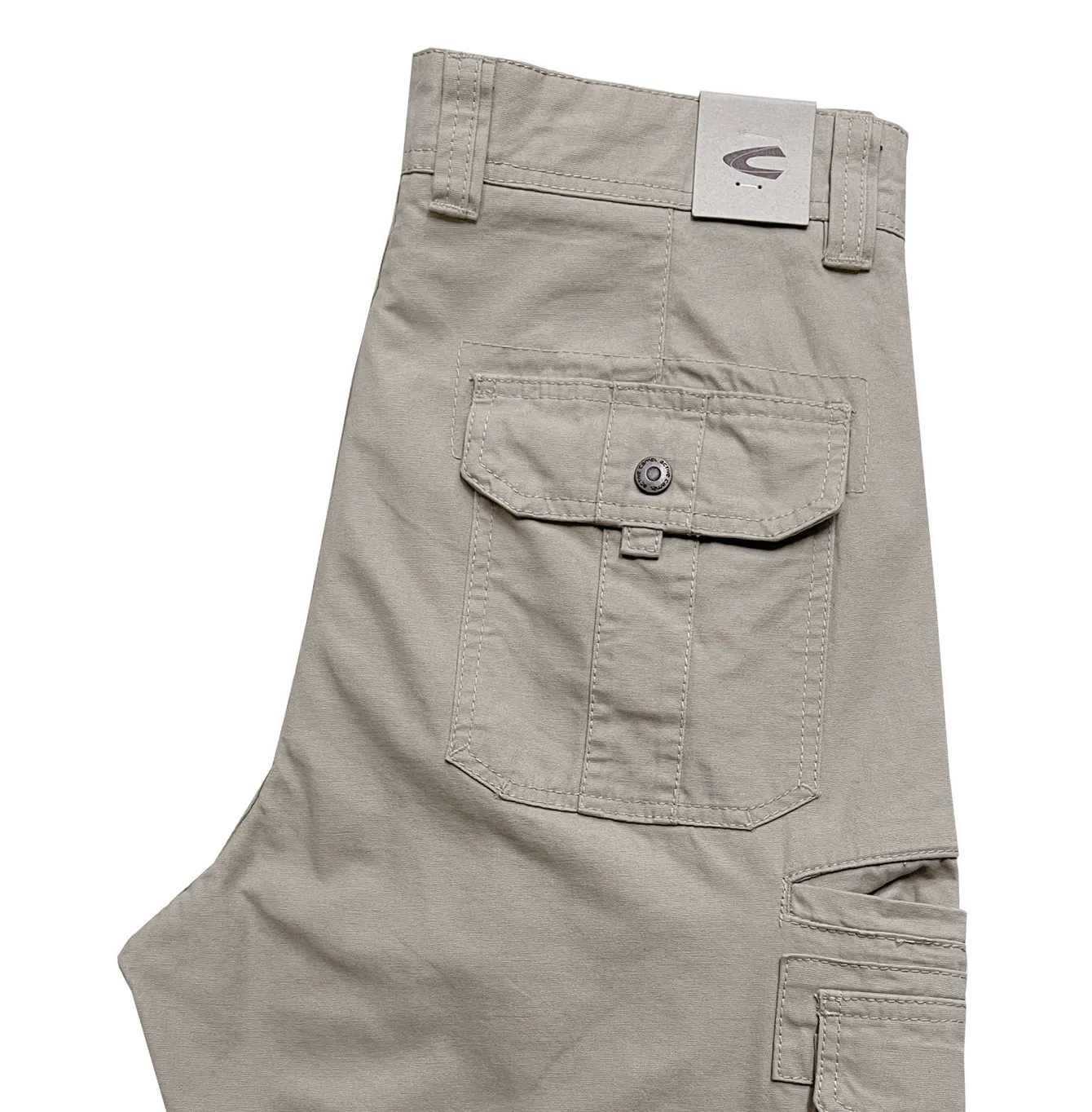 camel active Men Cargo Shorts in Regular Fit with Multipockets in 3 Colours Solid Cotton Canvas 9-303AW24CT0907