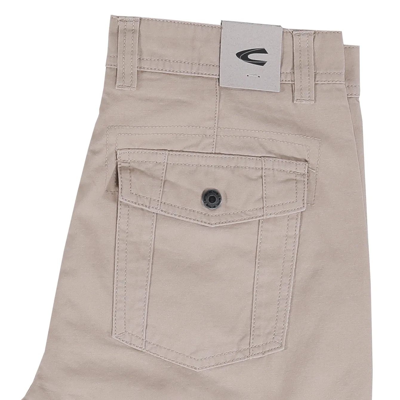 camel active Men Cargo Shorts in Regular Fit with Multipockets in 3 Colours Solid Cotton