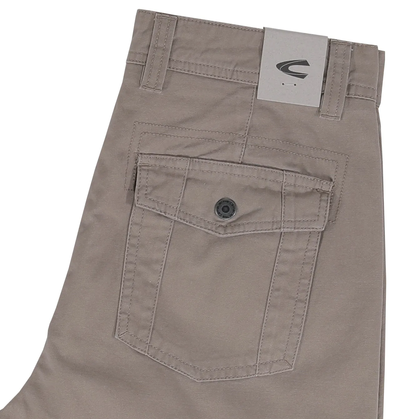 camel active Men Cargo Shorts in Regular Fit with Multipockets in 3 Colours Solid Cotton