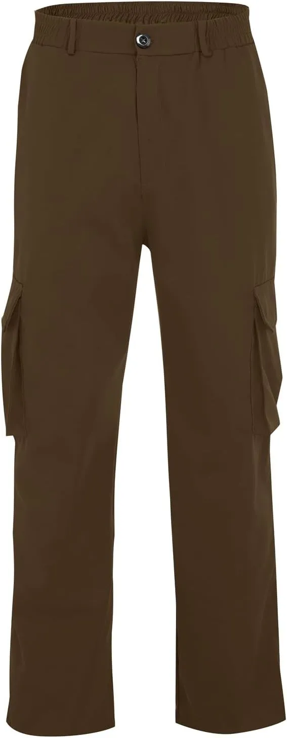 Camo Cargo Pants for Men Loose Fit Casual Lightweight Straight Cargo Sweatpants with Pockets Outdoor Hiking Joggers