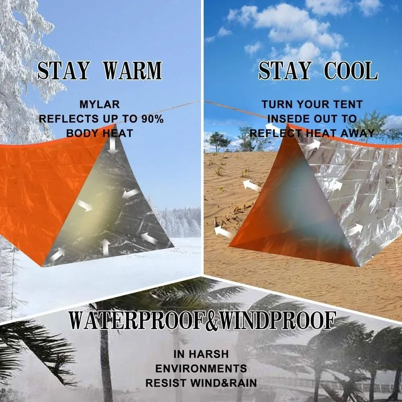 Camping Emergency Tent Survival Sleeping Bag, Lightweight Waterproof Thermal