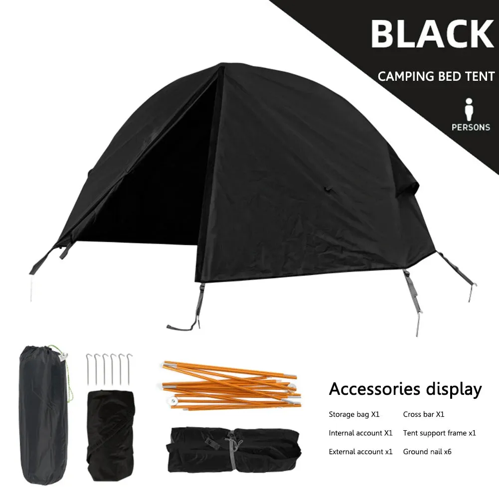 Camping Folding Tent Portable Outdoor Off The Ground Tent Single Person UV Resistant Waterproof with Bed for Hiking Travel