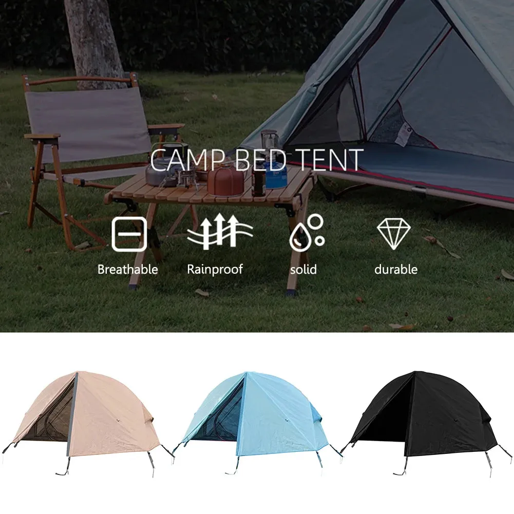 Camping Folding Tent Portable Outdoor Off The Ground Tent Single Person UV Resistant Waterproof with Bed for Hiking Travel