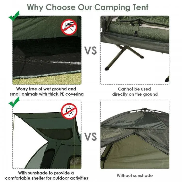 Camping Tent Cot 24761058 with Air Mattress and Sleeping Bag,2-Person Foldable Outdoor