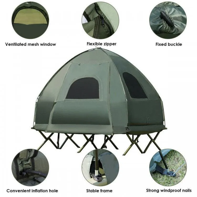 Camping Tent Cot 24761058 with Air Mattress and Sleeping Bag,2-Person Foldable Outdoor