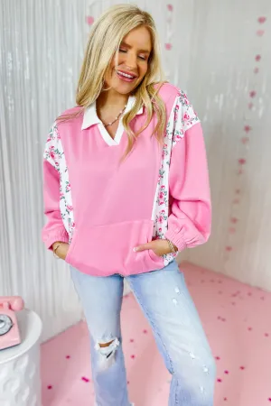 Canaan Oversized Fleece Color Block Top