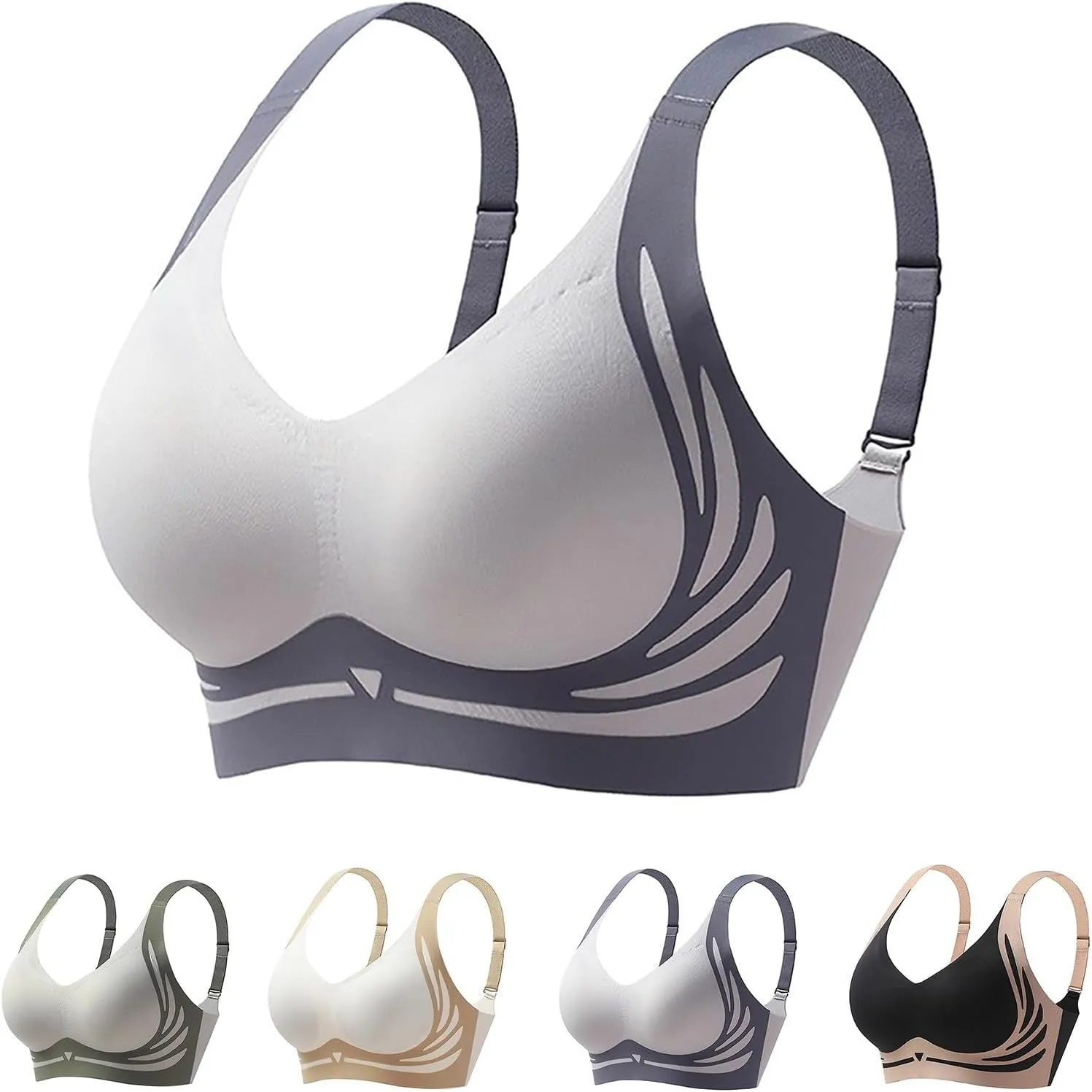 Caralush Bra Lushfitting Powerful Push-up Seamless Bra Smoothing No Underwire Anti Sagging Super Gather Bras Old Woman