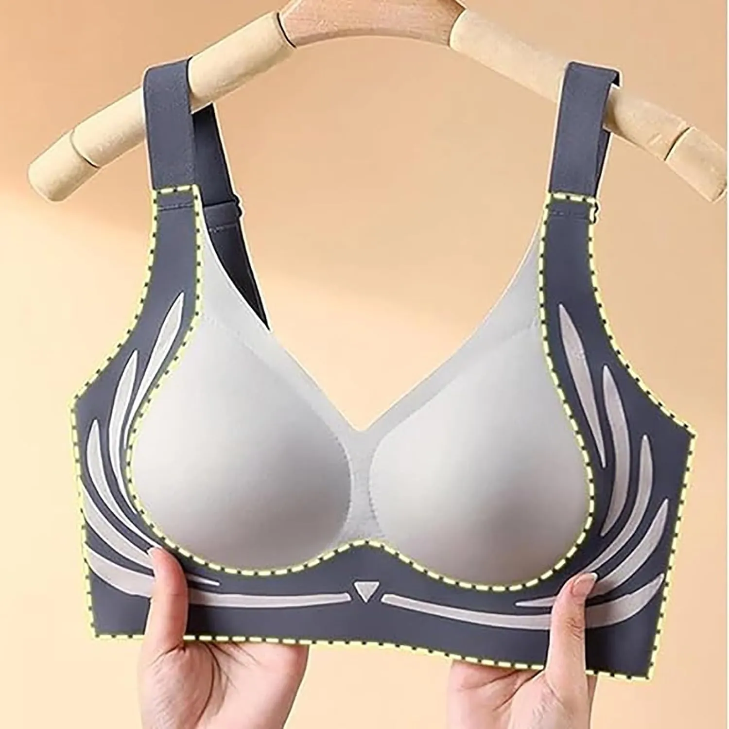 Caralush Bra Lushfitting Powerful Push-up Seamless Bra Smoothing No Underwire Anti Sagging Super Gather Bras Old Woman
