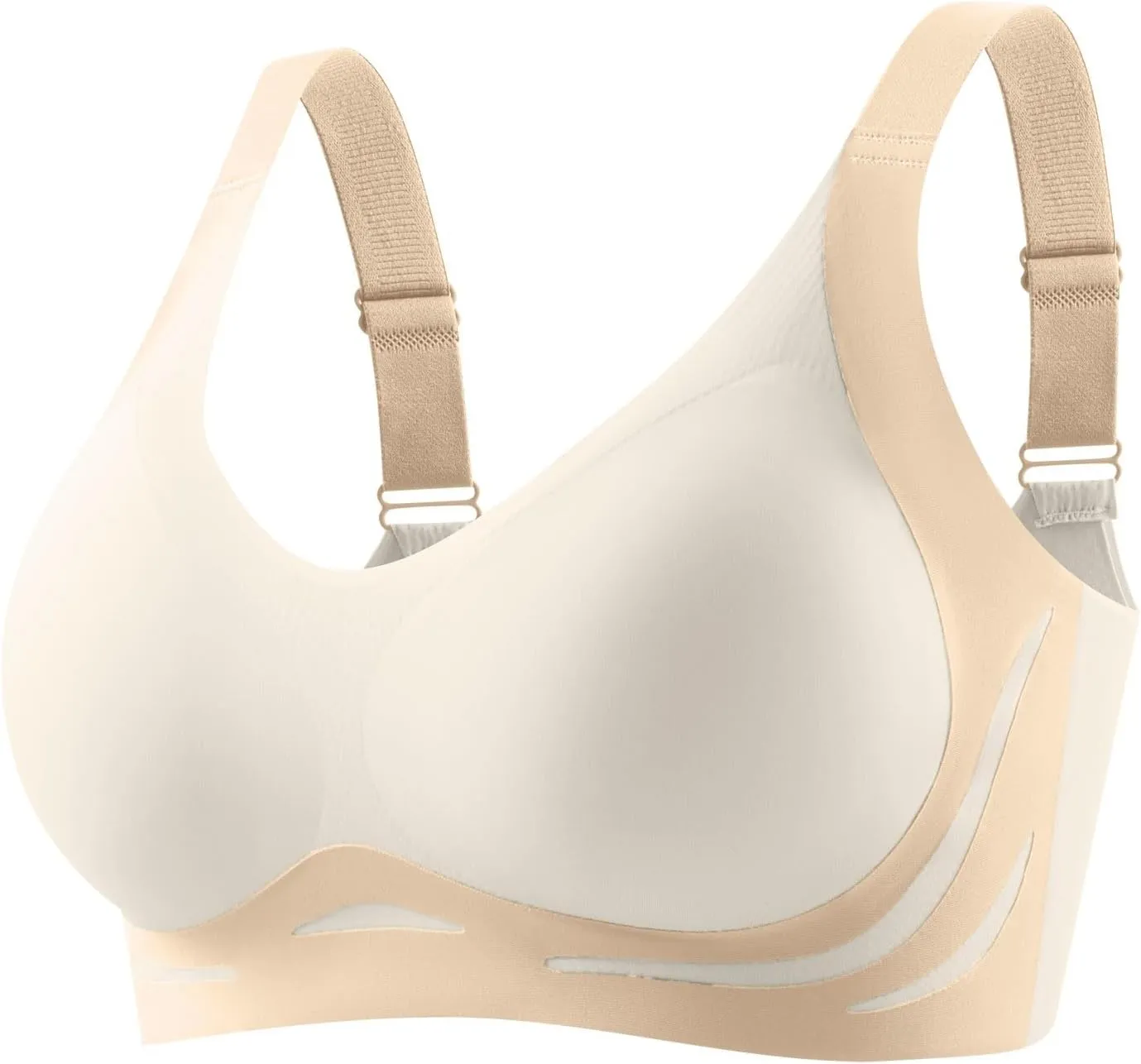 Caralush Pushup Bra, Lifting Bras for Sagging Breasts Super Gather Bra Wireless Push-Up Bra for Women Everyday Women's Wireless Bra with Seamless Smooth Comfort Wirefree T Shirt Bra X-Large