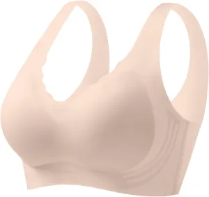 Caralush Pushup Bra, Lifting Bras for Sagging Breasts Super Gather Bra Wireless Push-Up Bra for Women Everyday Women's Wireless Bra with Seamless Smooth Comfort Wirefree T Shirt Bra XX-Large