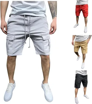 Cargo Shorts for Men Regular Flexible Stretch Hiking Pants Vintage Baggy Resistant Running Relaxed Fit Work Pants